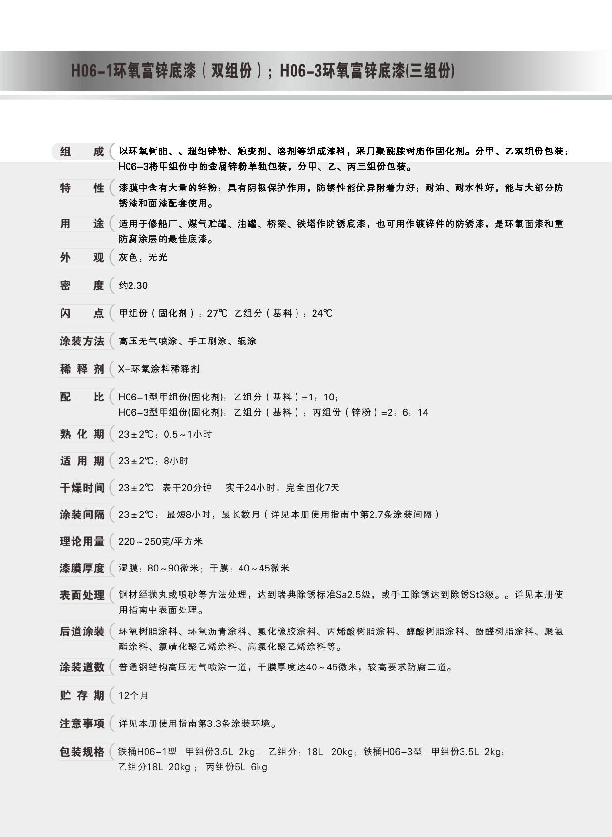 厚漿型環氧富鋅底漆